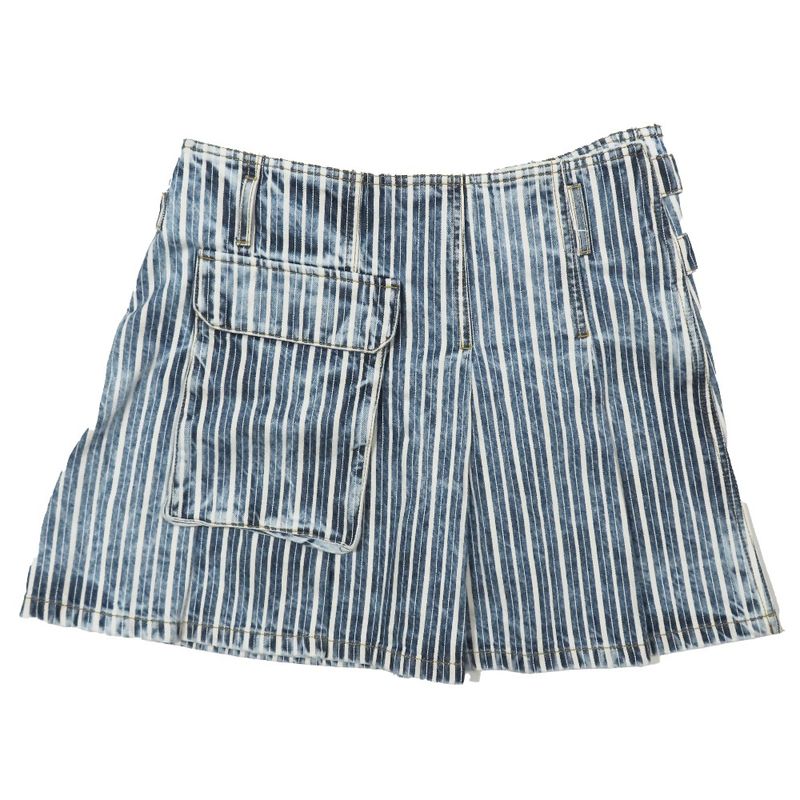 Unused 22aw Christian DIOR Denim Stripe Wrap Mini Skirt Rolled Skirt Trapeze