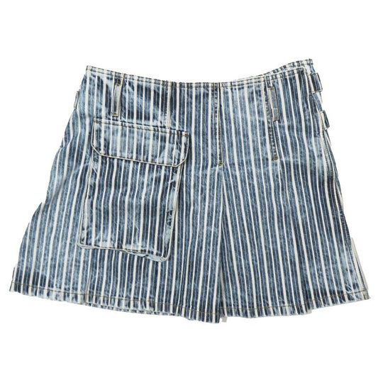 Unused 22aw Christian DIOR Denim Stripe Wrap Mini Skirt Rolled Skirt Trapeze