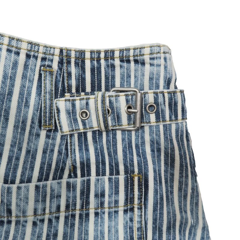Unused 22aw Christian DIOR Denim Stripe Wrap Mini Skirt Rolled Skirt Trapeze