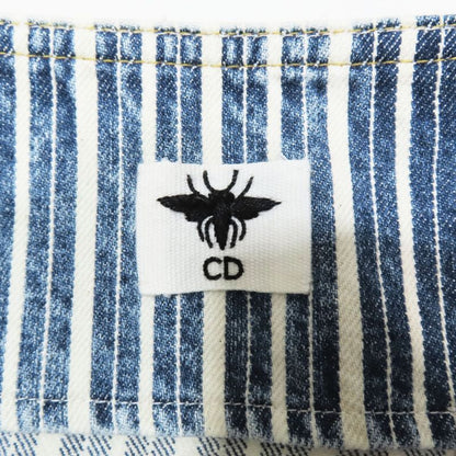 Unused 22aw Christian DIOR Denim Stripe Wrap Mini Skirt Rolled Skirt Trapeze