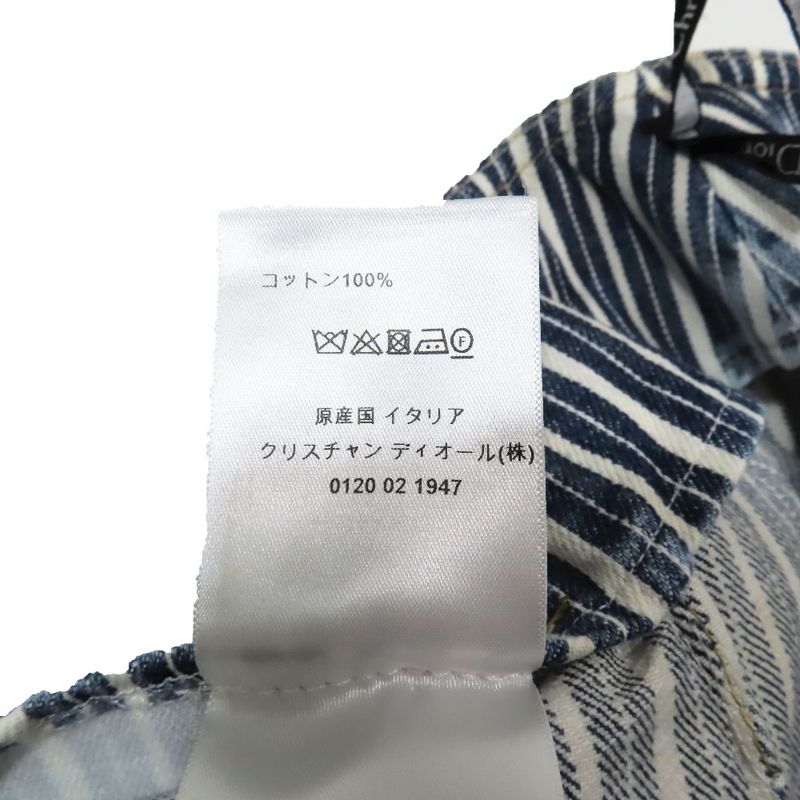 Unused 22aw Christian DIOR Denim Stripe Wrap Mini Skirt Rolled Skirt Trapeze