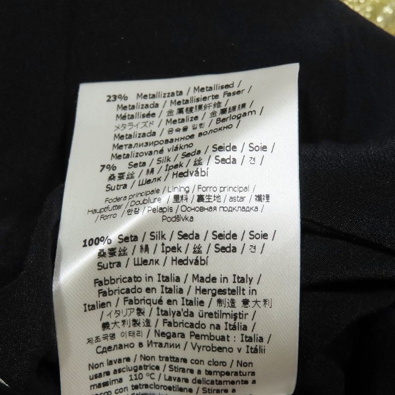 2020 Fendi Tuck Metallic Long Skirt Mimore Length Flared Fq7167 Size 36 Gold