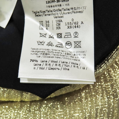 2020 Fendi Tuck Metallic Long Skirt Mimore Length Flared Fq7167 Size 36 Gold