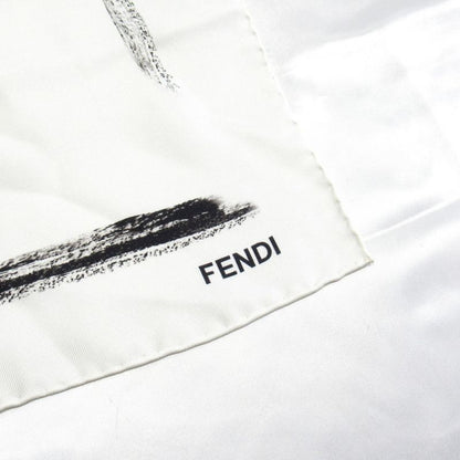 Unused Fendi Scarf Baguettemania Logo Baguette Baggage Motif Stole Fxt071 White