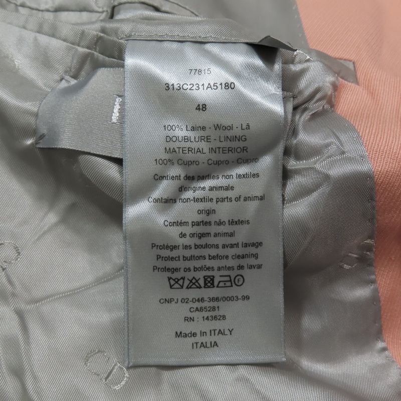 Unused 23ss DIOR Tailored Jacket Bleather Fully Lined CD Logo Lined 2B Sand
