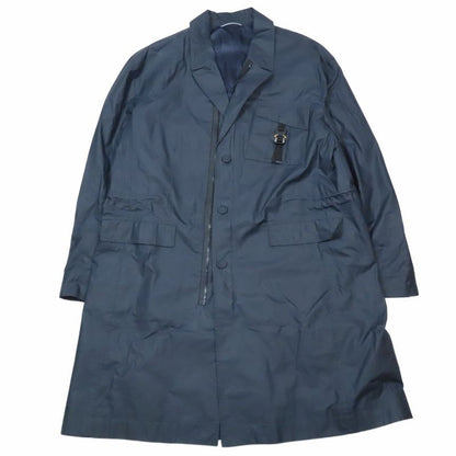 22aw DIOR Coated Stainless Steel Collar Coat Roller Coaster Buckle Long Jacket