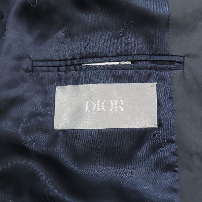22aw DIOR Coated Stainless Steel Collar Coat Roller Coaster Buckle Long Jacket