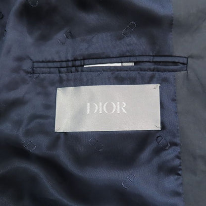 22aw DIOR Coated Stainless Steel Collar Coat Roller Coaster Buckle Long Jacket