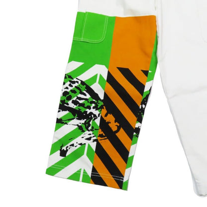 Unused 22SS Christian DIOR D-jungle Pop Denim Cargo Pants Print F32 White Green