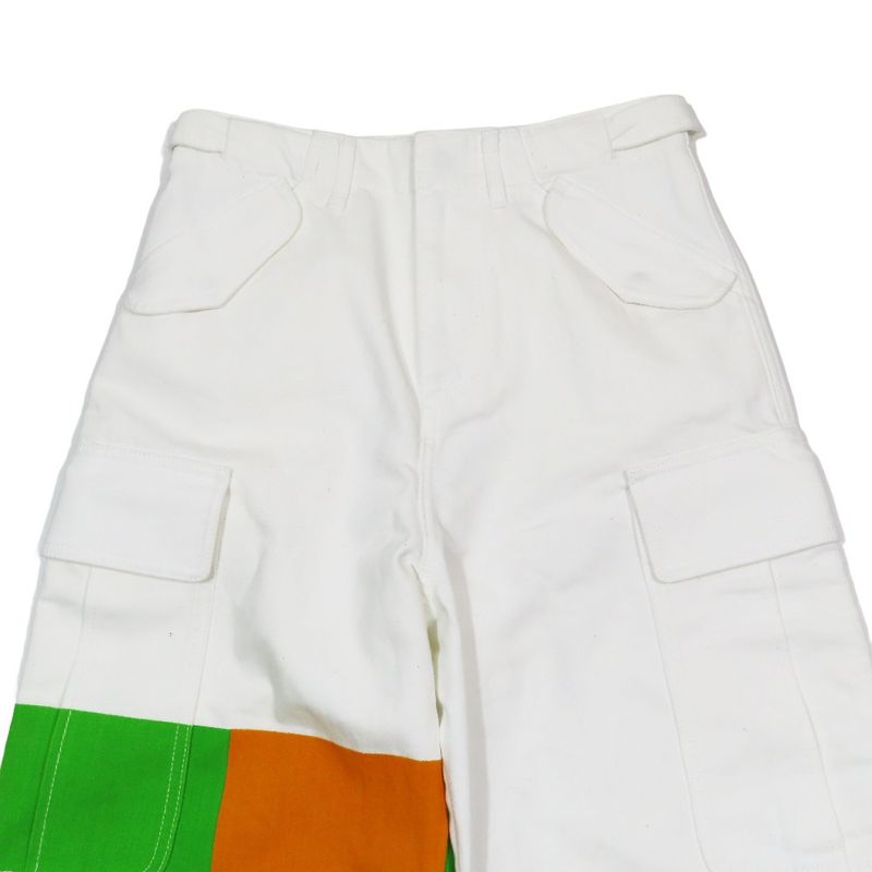 Unused 22SS Christian DIOR D-jungle Pop Denim Cargo Pants Print F32 White Green