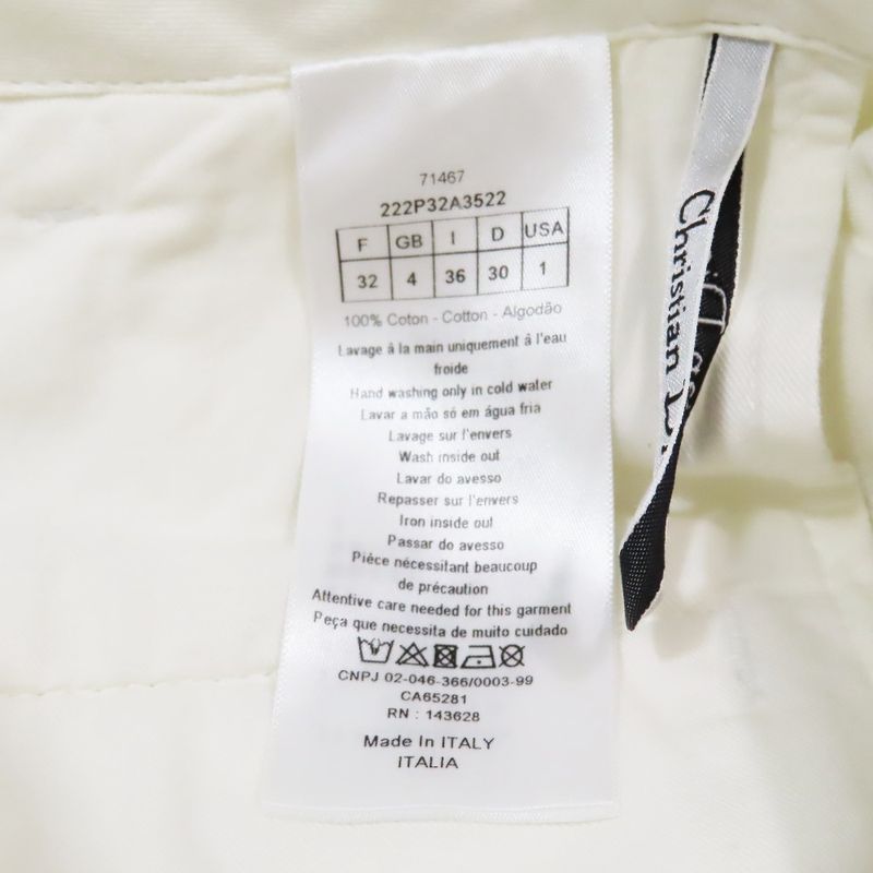 Unused 22SS Christian DIOR D-jungle Pop Denim Cargo Pants Print F32 White Green