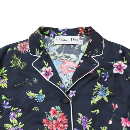 Unused 22aw Christian DIOR Zodiac Pixel Silk Shirt Floral Pattern Constellation