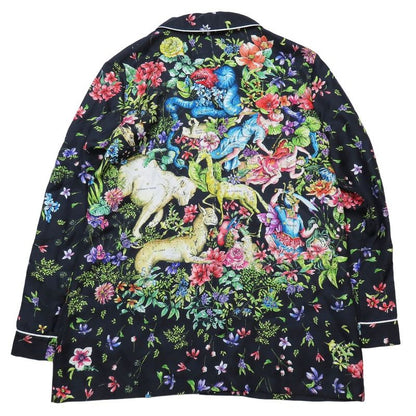 Unused 22aw Christian DIOR Zodiac Pixel Silk Shirt Floral Pattern Constellation