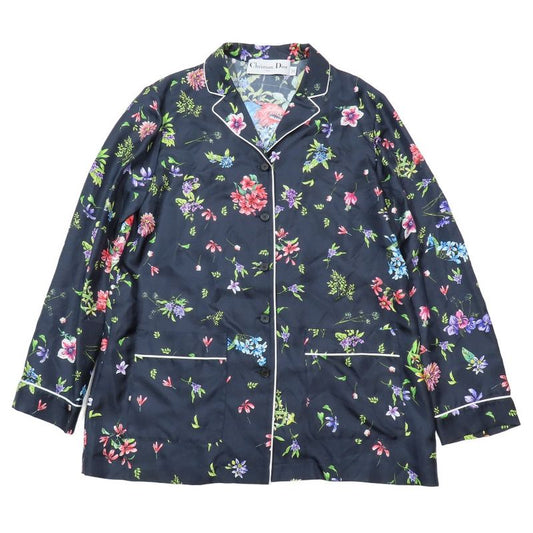 Unused 22aw Christian DIOR Zodiac Pixel Silk Shirt Floral Pattern Constellation