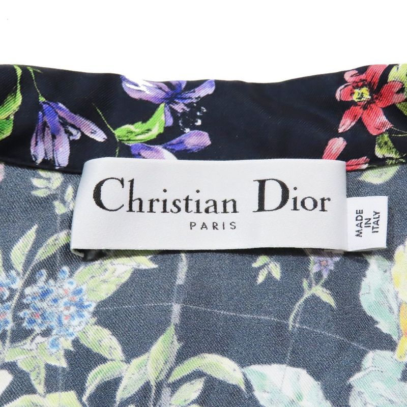 Unused 22aw Christian DIOR Zodiac Pixel Silk Shirt Floral Pattern Constellation