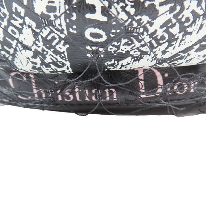 Unused Christian DIOR Total Beret Lamb Leather Hat Tulle Hat Cap Black X Pink X