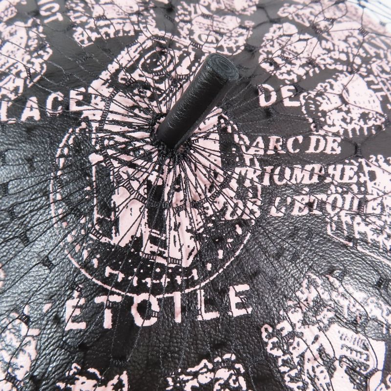 Unused Christian DIOR Total Beret Lamb Leather Hat Tulle Hat Cap Black X Pink X