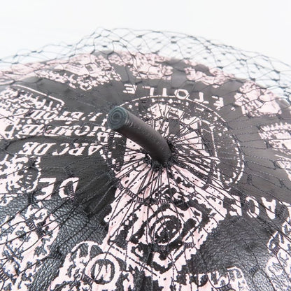 Unused Christian DIOR Total Beret Lamb Leather Hat Tulle Hat Cap Black X Pink X