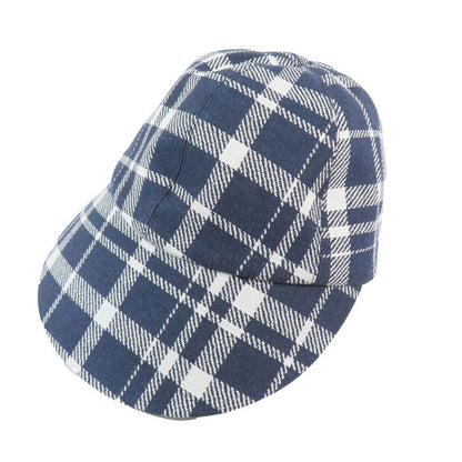 Unused Christian DIOR Check Pop Cap Hat Oblique Baseball Cap Navy And White 57