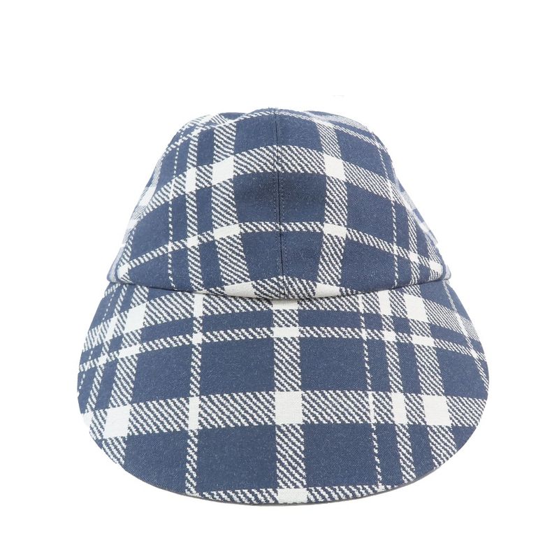 Unused Christian DIOR Check Pop Cap Hat Oblique Baseball Cap Navy And White 57