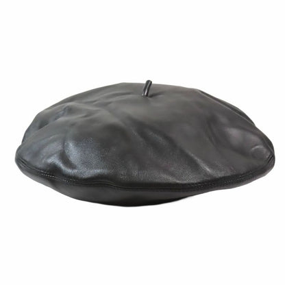 Unused 17AW Christian DIOR Leather Beret Hat Logo Plate 73drm910a700 Cap Hat 58