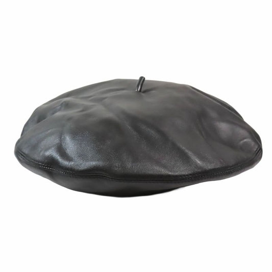 Unused 17AW Christian DIOR Leather Beret Hat Logo Plate 73drm910a700 Cap Hat 58