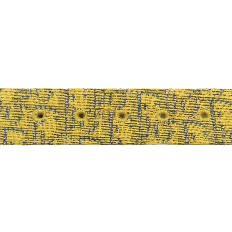 Unused DIOR Oblique Jacquard Belt Reversible Trotter Total Leather Canvas