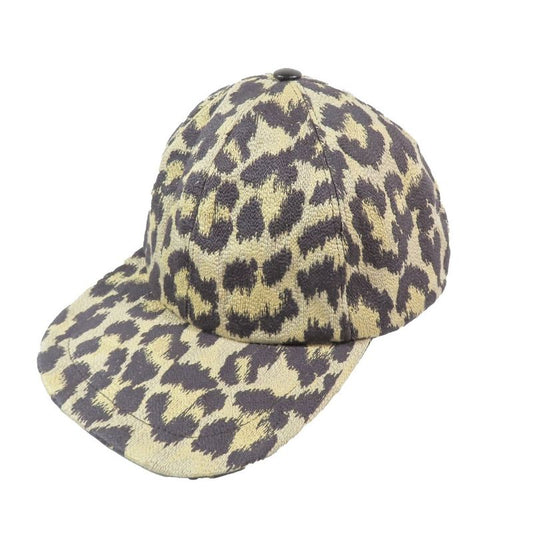 Unused Christian DIOR Leopard Pattern Oblique Cap Logo Belt Baseball Cap Yellow