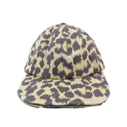 Unused Christian DIOR Leopard Pattern Oblique Cap Logo Belt Baseball Cap Yellow