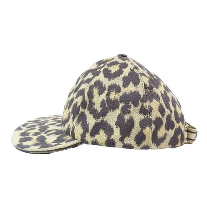 Unused Christian DIOR Leopard Pattern Oblique Cap Logo Belt Baseball Cap Yellow