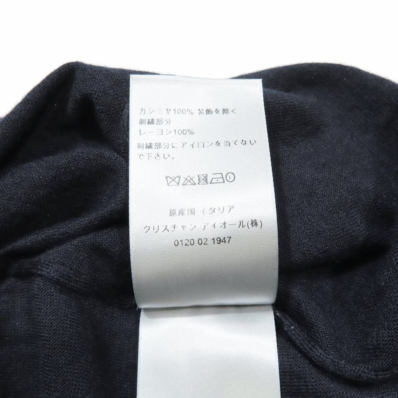 DIOR 100% Cashmere Knit CD Icon Sweater Long Sleeves One Point CD Logo Embroider