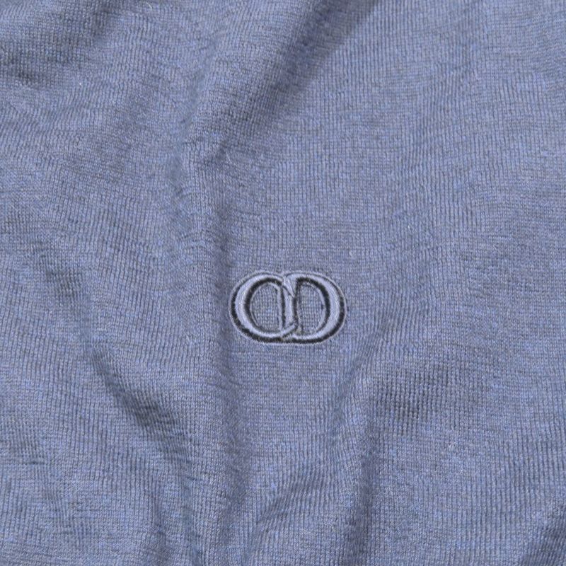 DIOR 100% Cashmere Knit CD Icon Sweater Long Sleeves One Point CD Logo Embroider