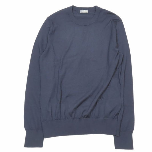 DIOR 100% Cashmere Knit CD Icon Sweater Long Sleeves One Point CD Logo Embroider