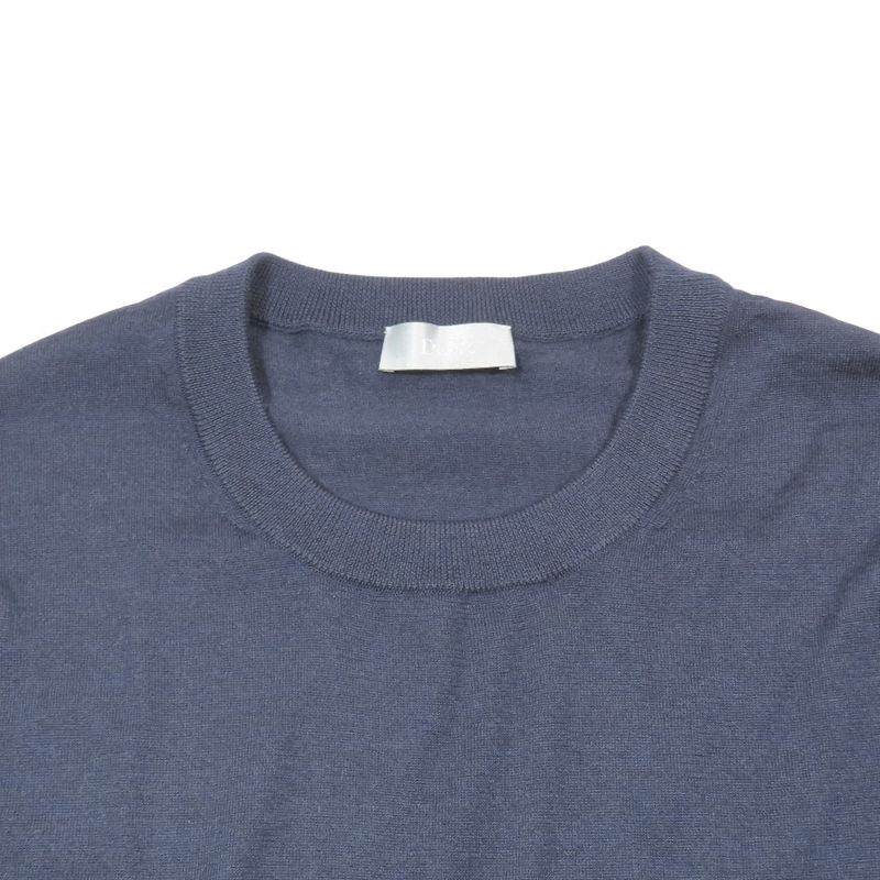 DIOR 100% Cashmere Knit CD Icon Sweater Long Sleeves One Point CD Logo Embroider