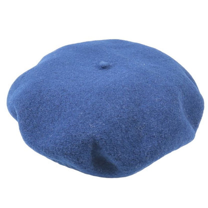 Unused Christian DIOR Wool Beret Hat Logo Embroidery One Point Hat T2 Blue