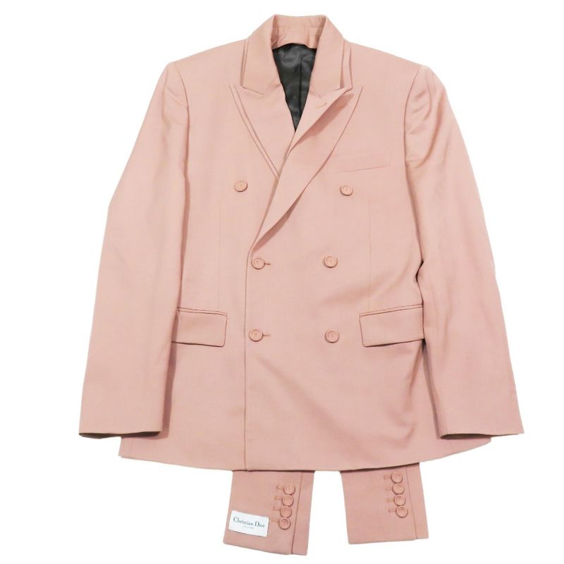 Unused 23AW DIOR Tailored Jacket Bleather Double Breasted Center Vent With