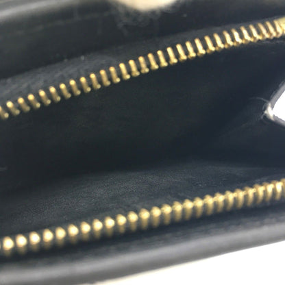 Celine Compact Wallet Triomphe Charm Grained Calfskin U-Ie-4284 Black