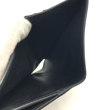 Celine Compact Wallet Triomphe Charm Grained Calfskin U-Ie-4284 Black