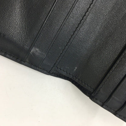 Celine Compact Wallet Triomphe Charm Grained Calfskin U-Ie-4284 Black