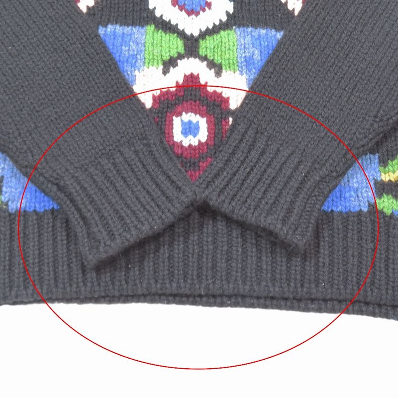 Good Quality 18AW Prada Virgin Wool All-over Knit Sweater Long Sleeves Thick