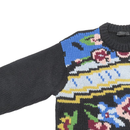 Good Quality 18AW Prada Virgin Wool All-over Knit Sweater Long Sleeves Thick
