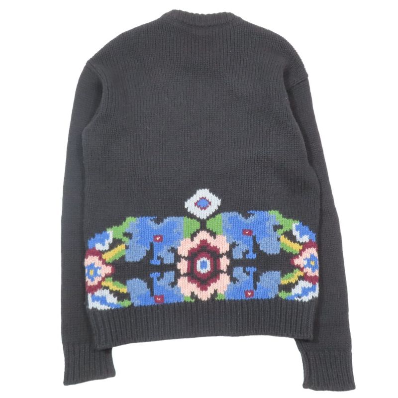 Good Quality 18AW Prada Virgin Wool All-over Knit Sweater Long Sleeves Thick