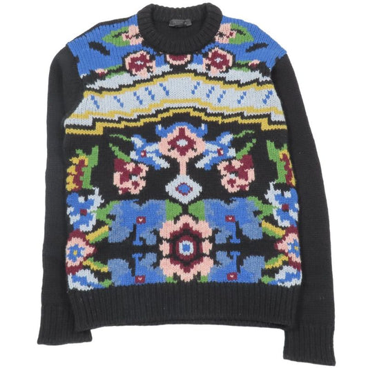 Good Quality 18AW Prada Virgin Wool All-over Knit Sweater Long Sleeves Thick