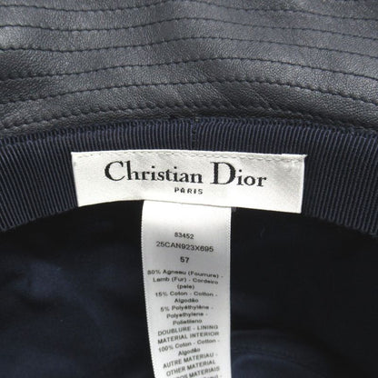 Unused 23aw Christian DIOR D-bobby Canage Bobby Hat Lamb Leather Fur Bucket Hat