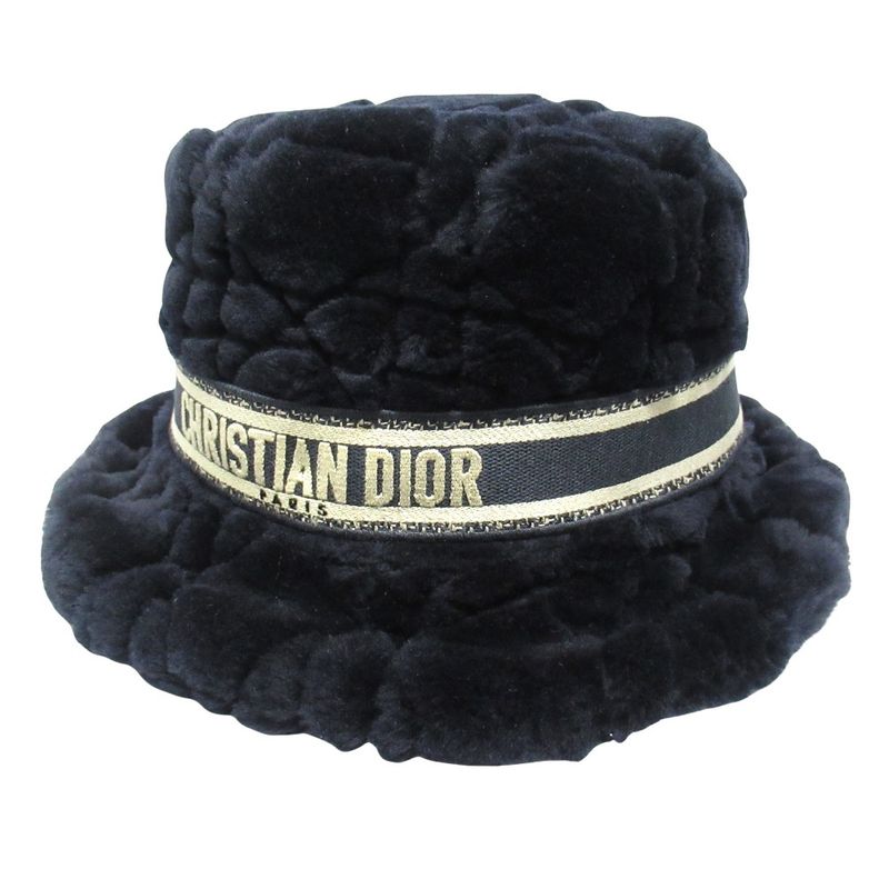 Unused 23aw Christian DIOR D-bobby Canage Bobby Hat Lamb Leather Fur Bucket Hat
