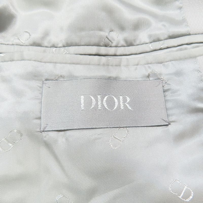 Unused DIOR Wool Tailored Jacket Bleather Single Breasted Side Vents Full Lined