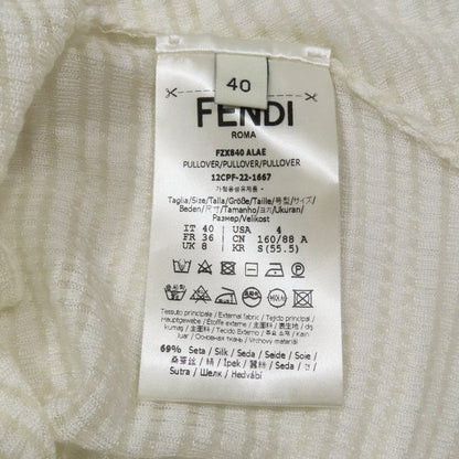 Unused 2022 Fendi Sheer Mesh Cut and Sewn High Neck Long Sleeves Checkered