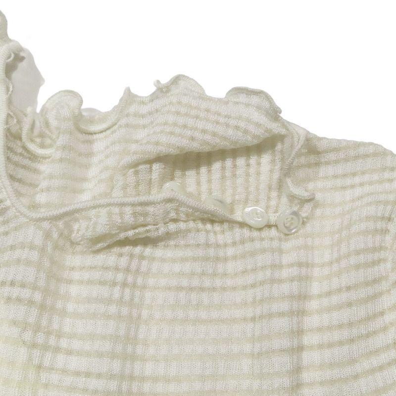 Unused 2022 Fendi Sheer Mesh Cut and Sewn High Neck Long Sleeves Checkered