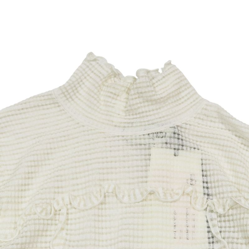 Unused 2022 Fendi Sheer Mesh Cut and Sewn High Neck Long Sleeves Checkered