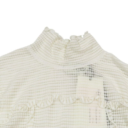 Unused 2022 Fendi Sheer Mesh Cut and Sewn High Neck Long Sleeves Checkered